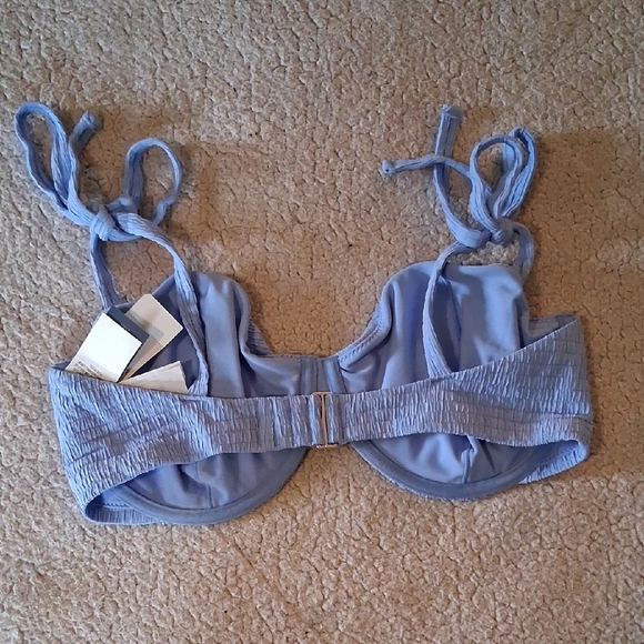 Abercrombie & Fitch Light Blue Textured Bikini Top - Picture 2 of 4